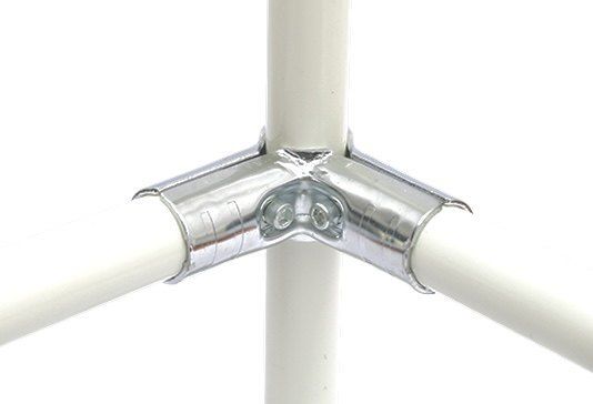 Thickness 2.3mm HJ-2 Chrome-plated Metal Pipe Connector for OD 28mm Lean Pipe Warehouse Modular System