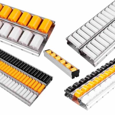 Warehouse Sliding Shelf Rack Flow Rail Plastic Wheels Roller Track Conveyor Load Capacity 50kg