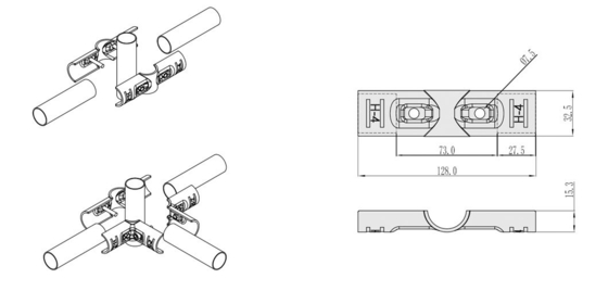 H-4 Chrome Plating  Lean Pipe Connector / Pipe Joint / Lean Pipe Fittings