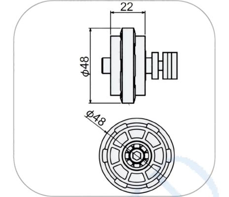 DYE28-16 Aluminum Tube Convex Guide Wheel for OD 28mm Aluminum Lean Pipe